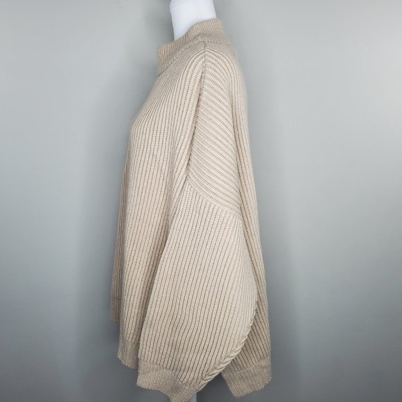 Topshop Mock Neck Oversized Knit Pullover Sweater - Picture 3 of 9